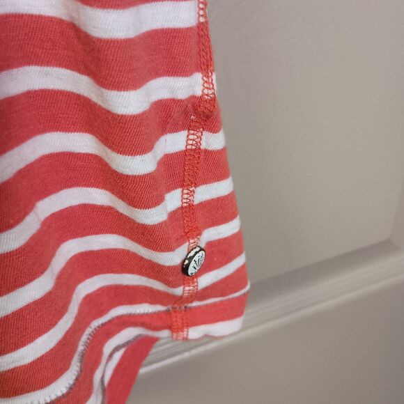 Rag & Bone Womens Tank Top Size Medium Orange White Stripe Pockets - Picture 3 of 5
